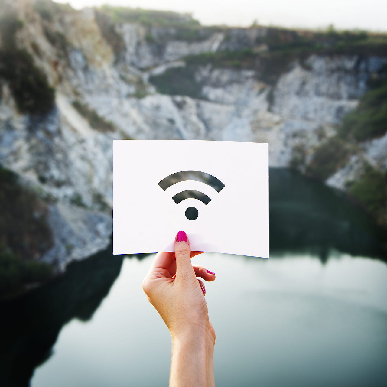 Cartoncino per lo stencil a forma di icona wi-fi