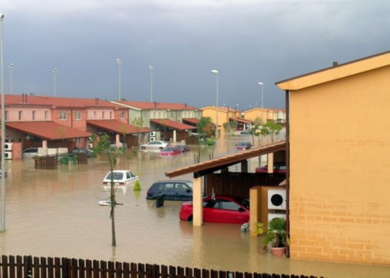 alluvione per via dei cambiamenti climatici