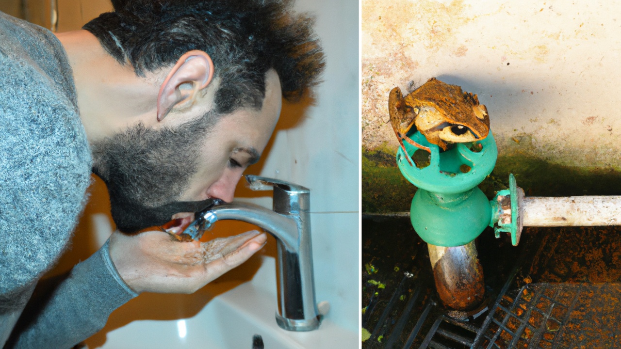 uomo che beve l'acqua