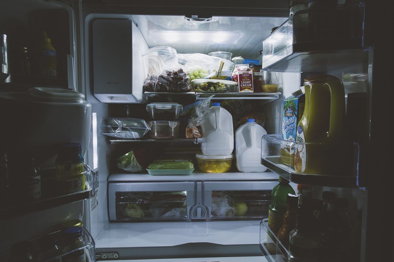 spugna per piatti in frigorifero